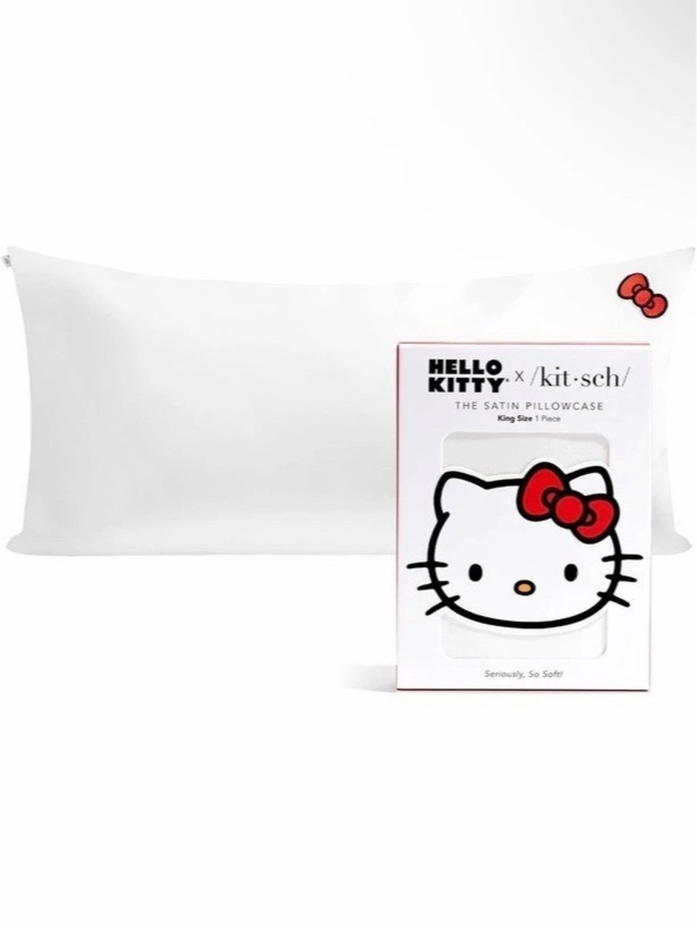 Hello Kitty Satin Pillowcase White NWT